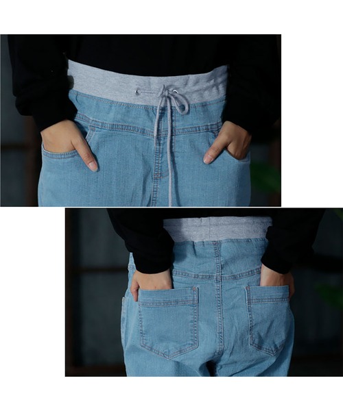GOLDJAPAN(ゴールドジャパン)の「ウエストリブデニムパンツ『大きいサイズ対応』(デニムパンツ・レディース・ブルー/ワンウォッシュ/ネイビー・3L/4L/LL)」の10枚目の写真