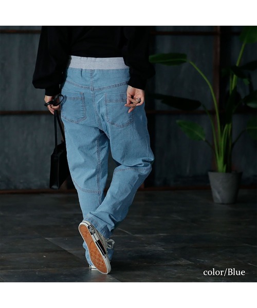 GOLDJAPAN(ゴールドジャパン)の「ウエストリブデニムパンツ『大きいサイズ対応』(デニムパンツ・レディース・ブルー/ワンウォッシュ/ネイビー・3L/4L/LL)」の15枚目の写真