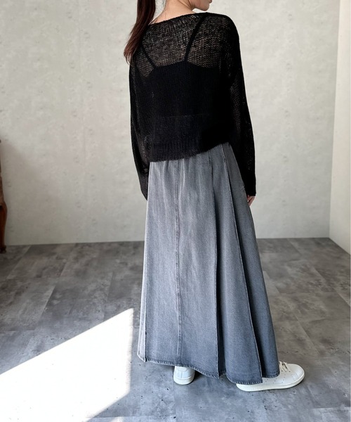 Per sist ence(パーシエンス)の「モヘア透かしクロップドプルオーバー(ニット/セーター・レディース・オフホワイト/グレー/ブルー/ブラック/グリーン・FREE)」の8枚目の写真