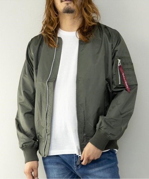 STYLEBLOCK(スタイルブロック)の「ヘビーツイル裏タフタMA-1(MA-1・メンズ・ブラック/ホワイト/カーキ・L/LL/M)」の1枚目の写真