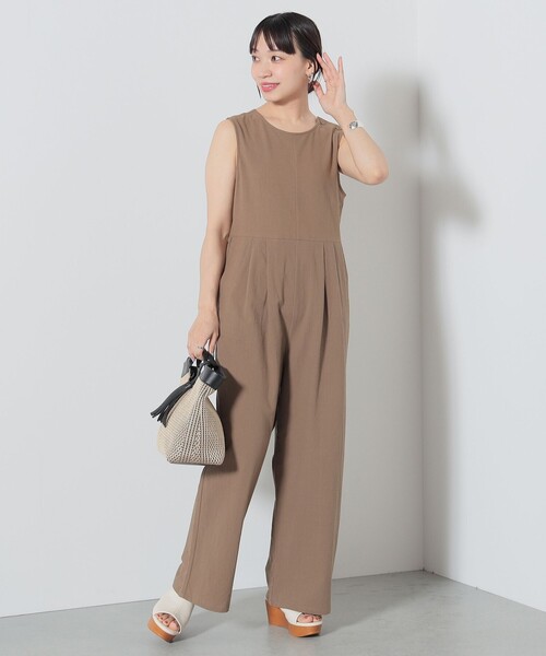 BEAMS HEART（ビームスハート）の「BEAMS HEART / バックギャザー オールインワン（つなぎ/オールインワン・レディース・ブルー系その他/ブラウン系その他4/ブラック・FREE）」の6枚目の写真