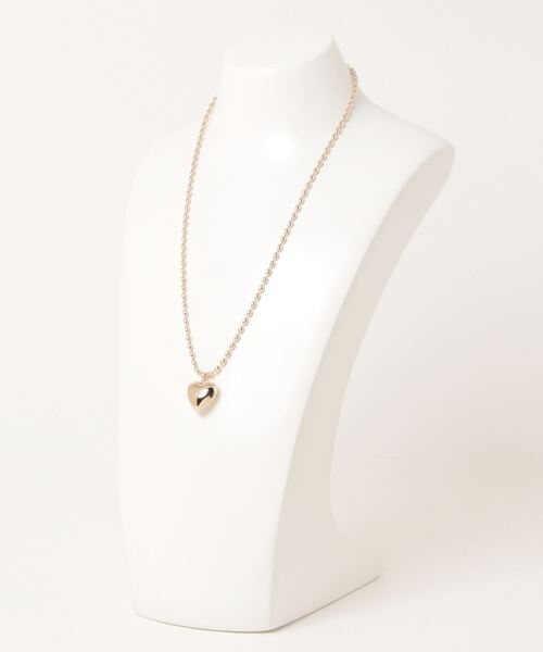 CPCM(シーピーシーエム)の「ハートモチーフ楕円ボールチェーンネックレス(ネックレス・レディース・ゴールド/シルバー・FREE)」の4枚目の写真