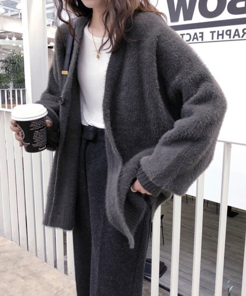 soyy. キョホウ　ニット カーディガン 長袖 soyy. キョホウ ニット カーディガン 長袖 シャギーニットカーディガン