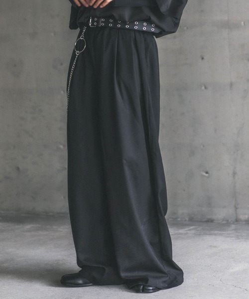 Randy 黒 フレアパンツ スラックス　shadow 20aw フレアパンツ メンズ シューカット パンツ 大きいサイズ