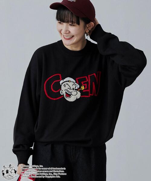 POPEYE(ポパイ)の「POPEYE(TM)×coenコラボ ジャガードニットプルオーバー(ニット/セーター・メンズ・ブラック/グレー/オフホワイト・S/M/L/XL)」の18枚目の写真