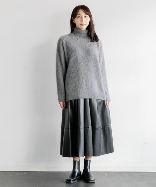 CASA FLINE（カーサフライン）の「CASA FLINE フォックスハイネックニットトップス（ニット/セーター・レディース・ベージュ/グレー/グリーン・FREE）」の14枚目の写真