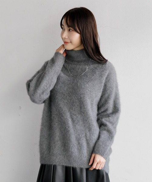 CASA FLINE（カーサフライン）の「CASA FLINE フォックスハイネックニットトップス（ニット/セーター・レディース・ベージュ/グレー/グリーン・FREE）」の5枚目の写真