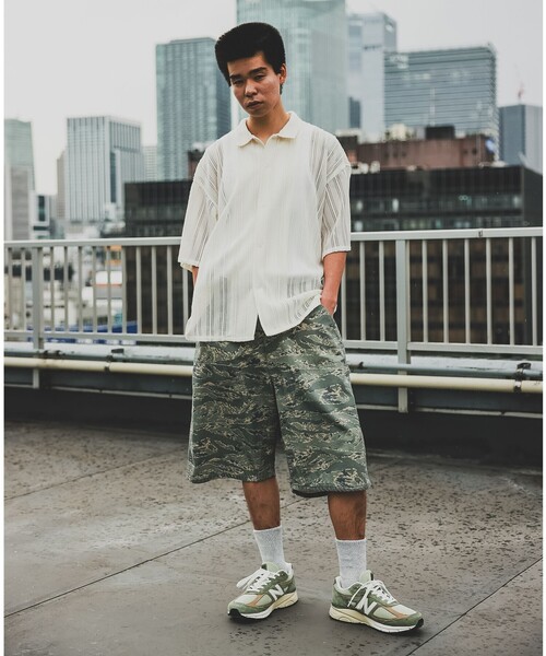 BEAMS（ビームス）の「BEAMS / メッシュ オープンカラーシャツ（シャツ/ブラウス・メンズ・ブラック/オフホワイト・L/M/S/XL）」の3枚目の写真