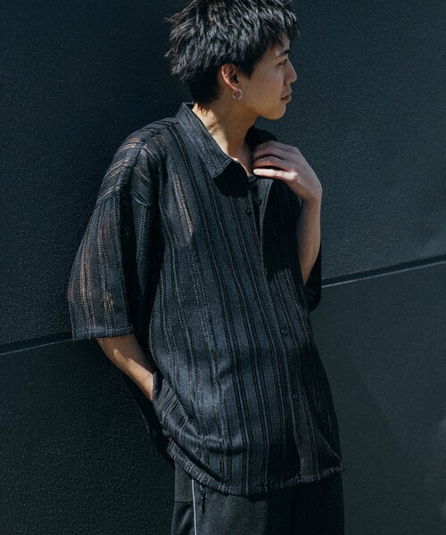 BEAMS（ビームス）の「BEAMS / メッシュ オープンカラーシャツ