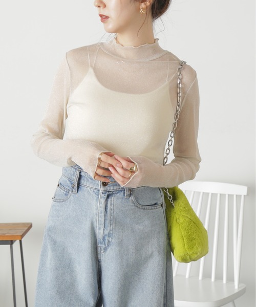 FREE'S MART（フリーズマート）の「◇ラメシアー長袖カットソー（Tシャツ/カットソー・レディース・ホワイト/グリーン/ブラック・FREE）」の11枚目の写真