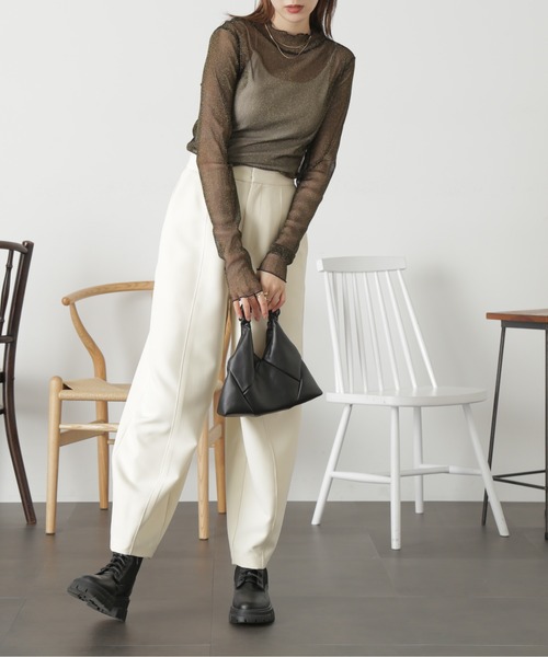 FREE'S MART（フリーズマート）の「◇ラメシアー長袖カットソー（Tシャツ/カットソー・レディース・ホワイト/グリーン/ブラック・FREE）」の9枚目の写真