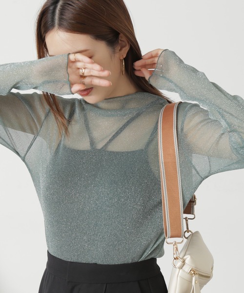 FREE'S MART（フリーズマート）の「◇ラメシアー長袖カットソー（Tシャツ/カットソー・レディース・ホワイト/グリーン/ブラック・FREE）」の17枚目の写真