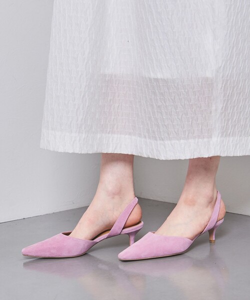 UNITED ARROWS(ユナイテッドアローズ)の「ポインテッドスクエア スリングバック ミュール(サンダル・レディース・ライラック/グレー・35/36h/37/37h/35h/36/38)」の1枚目の写真