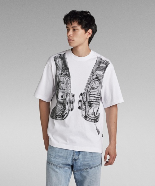 送料込★G-Star★Typhography Tシャツ セール】FLYER GRAPHIC T-SHIRT/ブランドロゴグラフィック