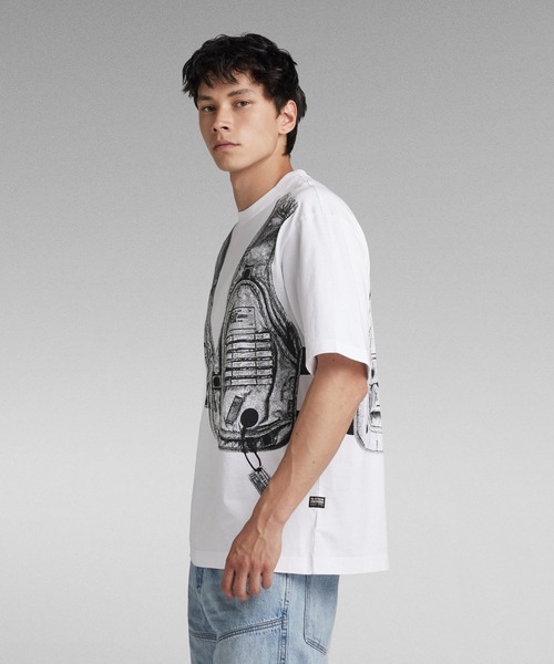 セール】ARCHIVE VEST BOXY T-SHIRT/ベストグラフィックロゴT（T