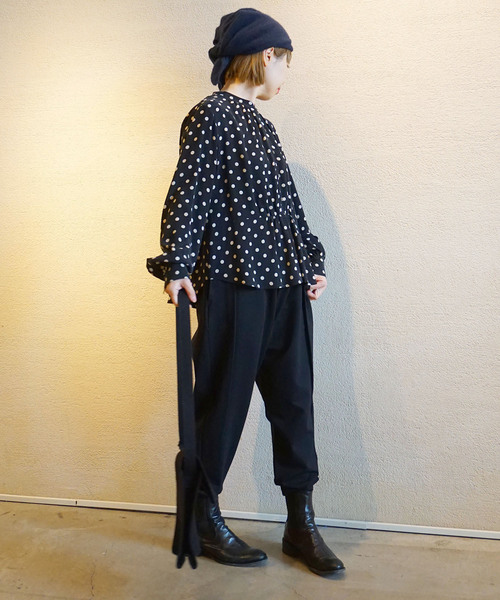 journal standard luxe　リネンドット　ブルゾン　ブラック ローンドット フリルブラウス（シャツ／ブラウス）｜journal