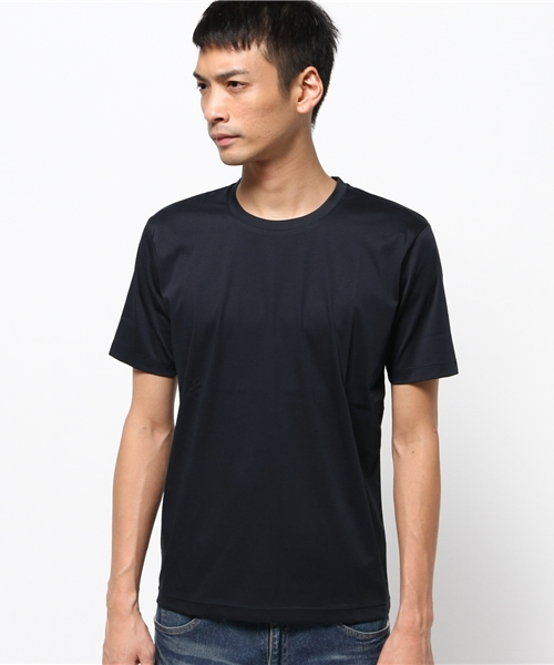 ESTNATION（エストネーション）の「ESTNATION コットンスムースTシャツ（Tシャツ/カットソー・メンズ・ネイビー/ホワイト/ブラック・MEDIUM/SMALL/LARGE）」の5枚目の写真