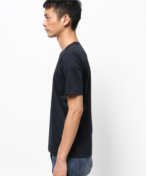 ESTNATION（エストネーション）の「ESTNATION コットンスムースTシャツ（Tシャツ/カットソー・メンズ・ネイビー/ホワイト/ブラック・MEDIUM/SMALL/LARGE）」の6枚目の写真