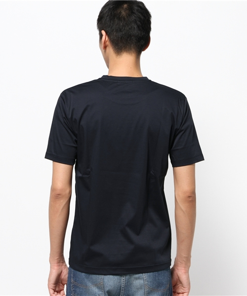 ESTNATION（エストネーション）の「ESTNATION コットンスムースTシャツ（Tシャツ/カットソー・メンズ・ネイビー/ホワイト/ブラック・MEDIUM/SMALL/LARGE）」の7枚目の写真