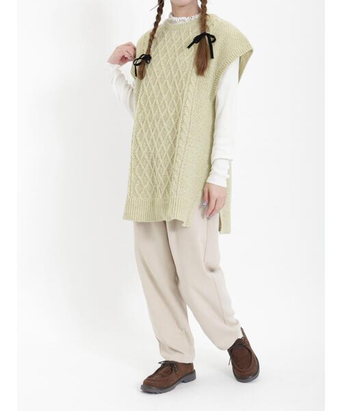 Samansa Mos2（サマンサ モスモス）の「【マシンウォッシャブル】リブフリルタートルネックニット（ニット/セーター・レディース・オフホワイト/ピンク/ブラック/ブルー・F）」の8枚目の写真