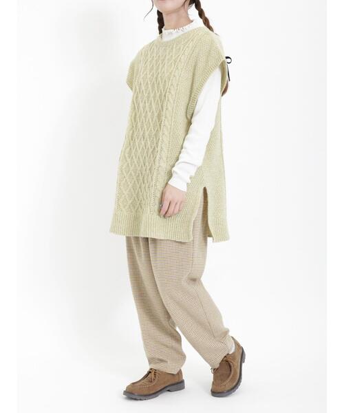 Samansa Mos2（サマンサ モスモス）の「【マシンウォッシャブル】リブフリルタートルネックニット（ニット/セーター・レディース・オフホワイト/ピンク/ブラック/ブルー・F）」の9枚目の写真