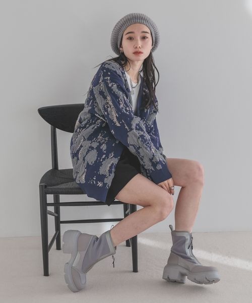 JEANASIS（ジーナシス）の「mix material boots/995558（ブーツ・レディース・ベージュ系その他/ブラック/グレー系その他・MEDIUM/LARGE）」の17枚目の写真