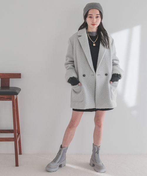 JEANASIS（ジーナシス）の「mix material boots/995558（ブーツ・レディース・ベージュ系その他/ブラック/グレー系その他・MEDIUM/LARGE）」の19枚目の写真