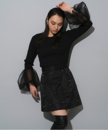 Rirandture | チュールスリーブリブニット(ニット/セーター)