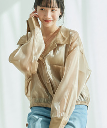 ポケ付開衿ブラウス