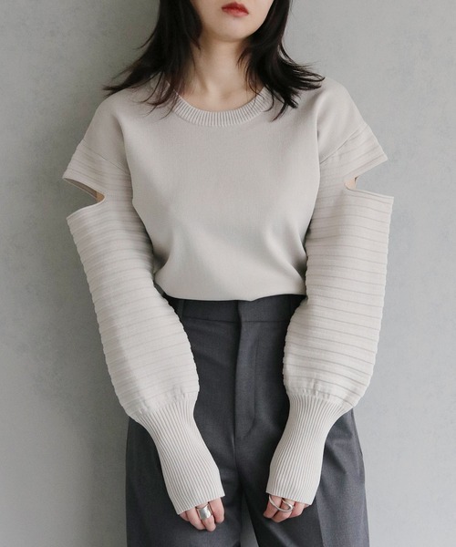 taylor☆　シェリエ　レディーシルエットニット SERACE セーター ニット 「SERACE」Loose silhouette sheer mesh