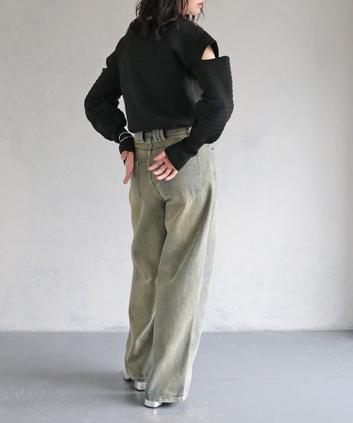 cheriella（シェリエラ）の「【cheriella】WEB限定デザインスリーブスポンディッシュニット WEB LIMITED DESIGN SLEEVE SPONDISH KNIT（ニット/セーター・レディース・ブラック/ブルー系その他/ライトグレー/アイボリー・M）」の22枚目の写真