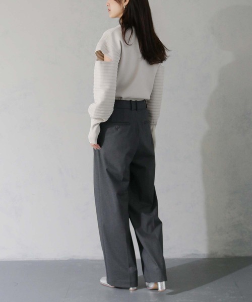 cheriella（シェリエラ）の「【cheriella】WEB限定デザインスリーブスポンディッシュニット WEB LIMITED DESIGN SLEEVE SPONDISH KNIT（ニット/セーター・レディース・ブラック/ブルー系その他/ライトグレー/アイボリー・M）」の7枚目の写真