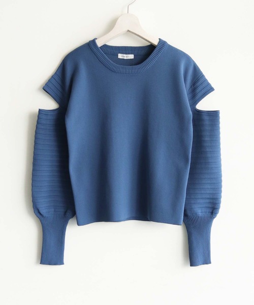 cheriella（シェリエラ）の「【cheriella】WEB限定デザインスリーブスポンディッシュニット WEB LIMITED DESIGN SLEEVE SPONDISH KNIT（ニット/セーター・レディース・ブラック/ブルー系その他/ライトグレー/アイボリー・M）」の11枚目の写真