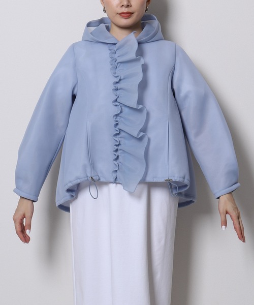 Re.Verofonna（ヴェロフォンナ）の「シアーダンボールフリルパ－カー（パーカー・レディース・ブラック/ブルー/ホワイト・MEDIUM）」の11枚目の写真