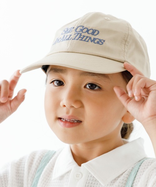 MAKE YOUR DAY（メイクユアデイ）の「ロゴと総柄キャップ（キャップ・キッズ・キャメル/ブラック/チャコールグレー/オレンジ/ベージュ・L/M/S）」の3枚目の写真