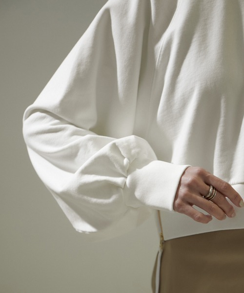 SALON adam et rope'（サロン アダム エ ロペ）の「【WEB限定】サイドジップクロップドスウェット（スウェット・レディース・チャコールグレー/オフホワイト/ベージュ・FREE）」の22枚目の写真