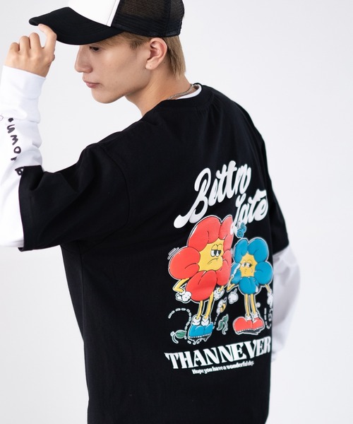 improves（インプローブス）の「バリエーションプリント 半袖＆長袖 アンサンブル Tシャツ（Tシャツ/カットソー・メンズ・ピンク/ホワイト/ネイビー/ブラック/ホワイト系/ブラック系・MEDIUM/LARGE）」の4枚目の写真