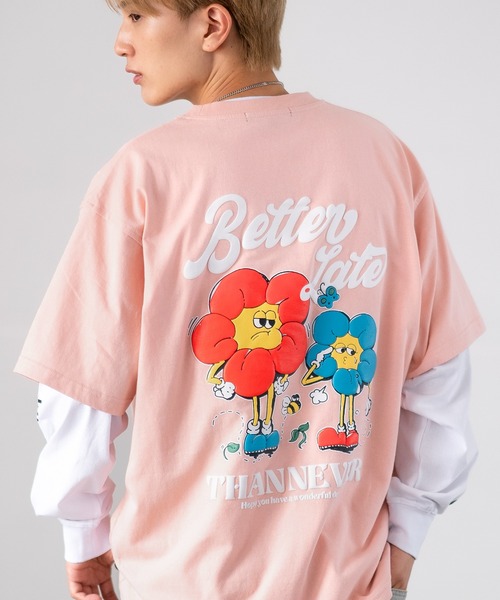 improves（インプローブス）の「バリエーションプリント 半袖＆長袖 アンサンブル Tシャツ（Tシャツ/カットソー・メンズ・ピンク/ホワイト/ネイビー/ブラック/ホワイト系/ブラック系・MEDIUM/LARGE）」の6枚目の写真