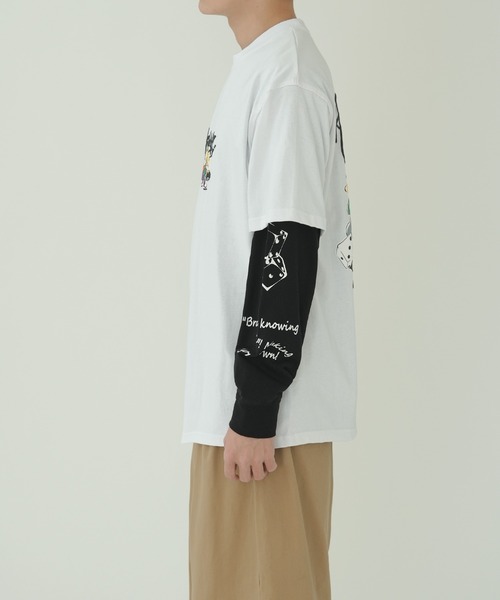 improves（インプローブス）の「バリエーションプリント 半袖＆長袖 アンサンブル Tシャツ（Tシャツ/カットソー・メンズ・ピンク/ホワイト/ネイビー/ブラック/ホワイト系/ブラック系・MEDIUM/LARGE）」の8枚目の写真