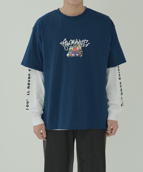 improves（インプローブス）の「バリエーションプリント 半袖＆長袖 アンサンブル Tシャツ（Tシャツ/カットソー・メンズ・ピンク/ホワイト/ネイビー/ブラック/ホワイト系/ブラック系・MEDIUM/LARGE）」の17枚目の写真
