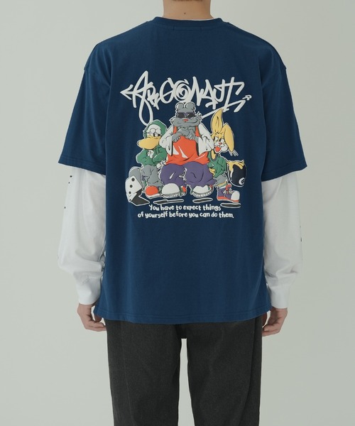 improves（インプローブス）の「バリエーションプリント 半袖＆長袖 アンサンブル Tシャツ（Tシャツ/カットソー・メンズ・ピンク/ホワイト/ネイビー/ブラック/ホワイト系/ブラック系・MEDIUM/LARGE）」の19枚目の写真