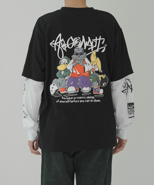 improves（インプローブス）の「バリエーションプリント 半袖＆長袖 アンサンブル Tシャツ（Tシャツ/カットソー・メンズ・ピンク/ホワイト/ネイビー/ブラック/ホワイト系/ブラック系・MEDIUM/LARGE）」の14枚目の写真