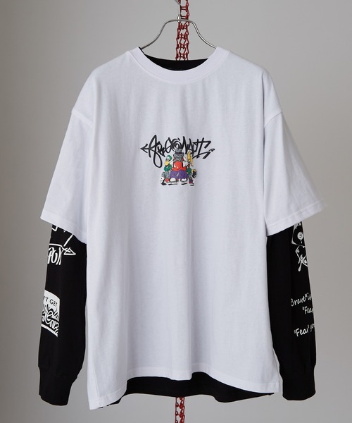 improves（インプローブス）の「バリエーションプリント 半袖＆長袖 アンサンブル Tシャツ（Tシャツ/カットソー・メンズ・ピンク/ホワイト/ネイビー/ブラック/ホワイト系/ブラック系・MEDIUM/LARGE）」の10枚目の写真