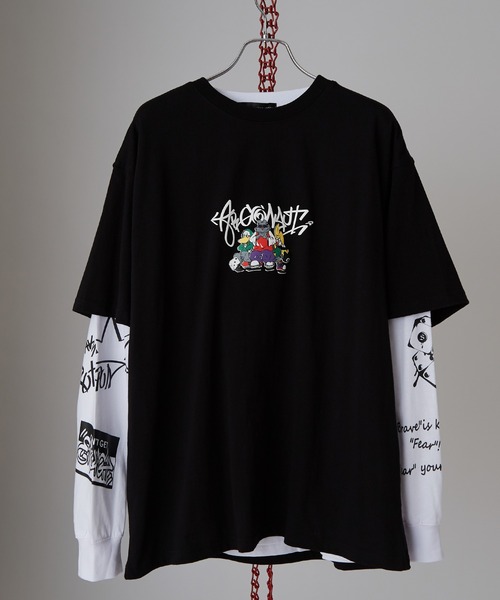 improves（インプローブス）の「バリエーションプリント 半袖＆長袖 アンサンブル Tシャツ（Tシャツ/カットソー・メンズ・ピンク/ホワイト/ネイビー/ブラック/ホワイト系/ブラック系・MEDIUM/LARGE）」の15枚目の写真
