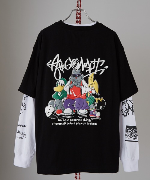 improves（インプローブス）の「バリエーションプリント 半袖＆長袖 アンサンブル Tシャツ（Tシャツ/カットソー・メンズ・ピンク/ホワイト/ネイビー/ブラック/ホワイト系/ブラック系・MEDIUM/LARGE）」の16枚目の写真