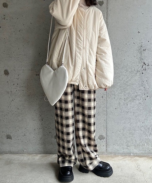 cuorequal(クオレコール)の「もこもこあったかボアチェックパンツ(その他パンツ・レディース・ブラック/ブラウン/オレンジ・FREE)」の9枚目の写真