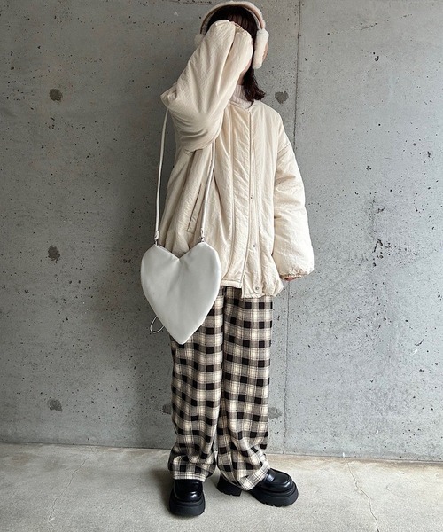 cuorequal(クオレコール)の「もこもこあったかボアチェックパンツ(その他パンツ・レディース・ブラック/ブラウン/オレンジ・FREE)」の10枚目の写真