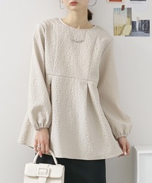 nissen | ジャガード　ペプラムブラウス(シャツ/ブラウス)