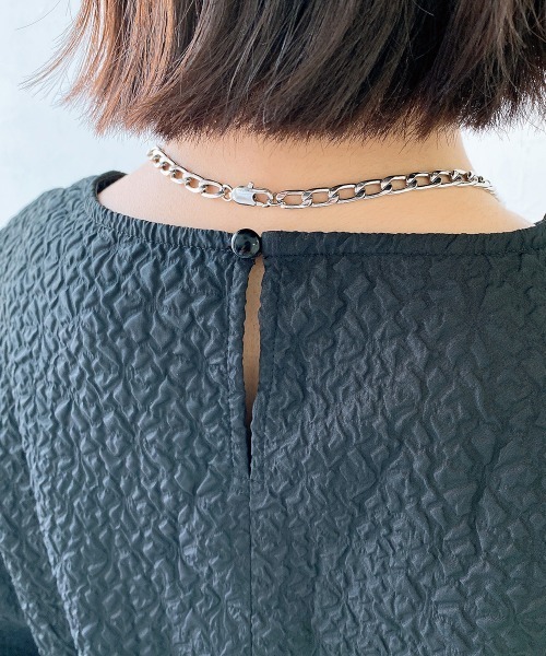 nissen（ニッセン）の「ジャガード　ペプラムブラウス（シャツ/ブラウス・レディース・ブラック/ベージュ/グリーン・M/L/LL）」の17枚目の写真