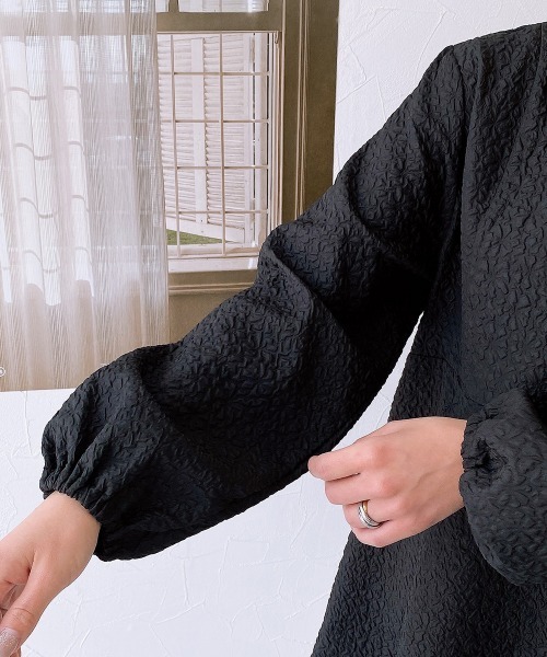 nissen（ニッセン）の「ジャガード　ペプラムブラウス（シャツ/ブラウス・レディース・ブラック/ベージュ/グリーン・M/L/LL）」の19枚目の写真